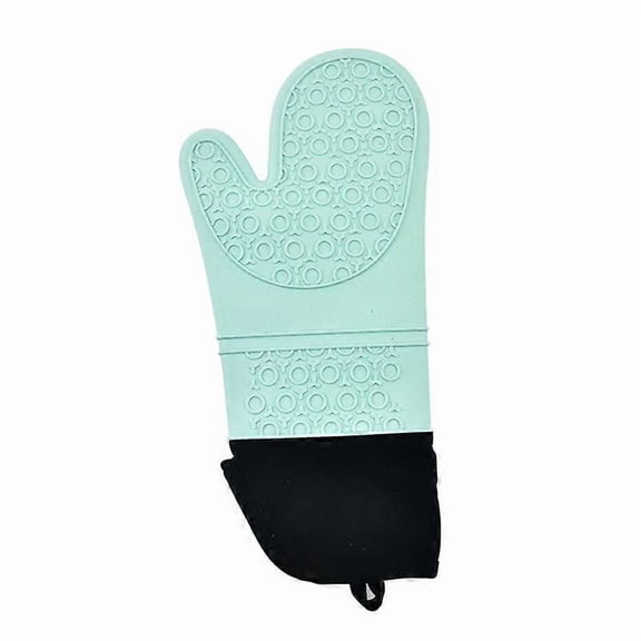 Silicone Oven Mitts,Heat Resistant Kitchen Cooking Mitts Food Safe Oven Gloves Flexible Cotton Double Gloves Waterproof and Non-Slip Heat Insulation
