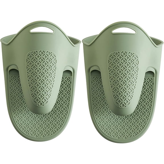 Silicone Oven Mitts, Heat Resistant Waterproof Baking Mitts,Food Grade Material Kitchen Mitts 2PCS for Cooking  -40-230 (Green)