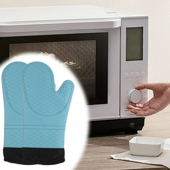 Silicone Oven Mitts Hwkond Baking Gloves Kitchen Insulation Gloves Withstand 260 Degrees High Temperature Soft Can Be Used For A Long And Easy To Clean on Clearance