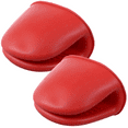 thumbnail image 1 of Silicone Oven Mitts Mini, 4x3.5x2.75 in - Red - Heat Resistant Cooking Pinch Mitts Potholder for Kitchen Cooking & Baking - 2 pcs, 1 of 2