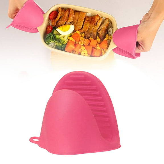 Silicone Oven Mitts,Mini Heat Resistant Pot Holders,Non-Slip Gripping Gloves,Mini Finger Protector Pot Holder for Kitchen,Cooking,Baking