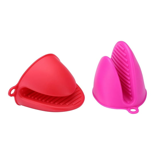 I-MART Red & Pink Pinch Silicone Oven Mitts (2 Count)