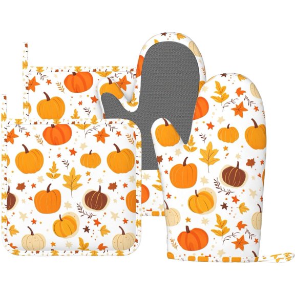 Silicone Oven Mitts Pot Holders Set Non-Slip Heat Resistant Kitchen Gloves Potholders 4 Pack Mitt