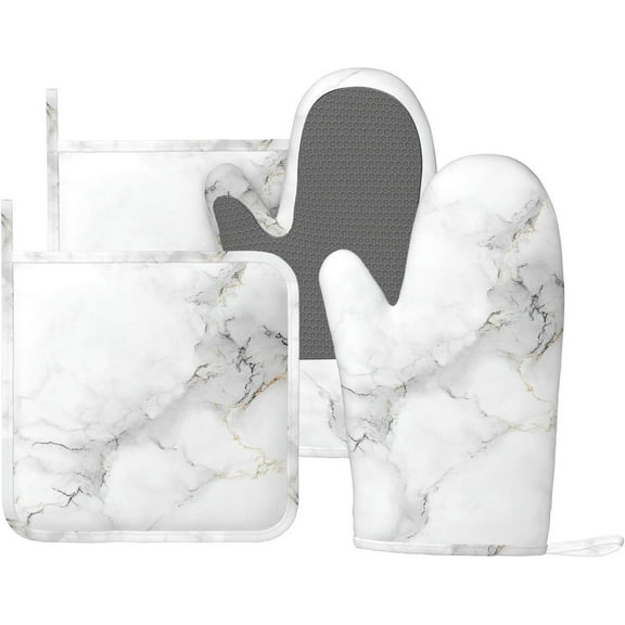 Silicone Oven Mitts Pot Holders Set Non-Slip Heat Resistant Kitchen Gloves Potholders 4 Pack Mitt