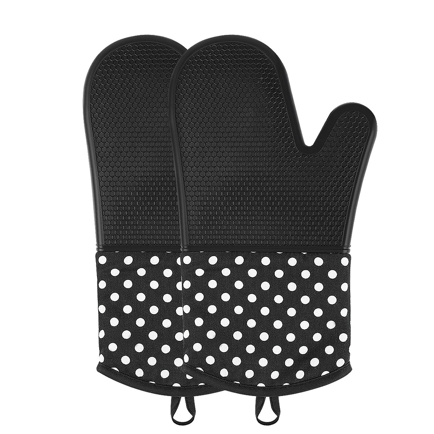 Silicone Oven Mitts, Pot Holder, Kitchen Cooking Finger Protector Pinch Grips, Heat Resistant