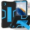 thumbnail image 1 of Silicone PC Case for Samsung Galaxy Tab A11 8.7" 2025 SM-X133 / SM-X135, Heavy Duty Protection Military Grade Shockproof Rugged Non-Slip Tablet Cover for Kids with Adjustable Kickstand, Black Blue, 1 of 6
