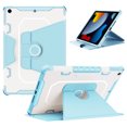 thumbnail image 1 of Silicone + PC Hybrid Folio Case for iPad 9th/8th/7th Gen, 4-corner Protection Multi-angle Rotated Kickstand Magnetic Auto sleep/wake Smart Case Cover for iPad 10.2" 2021/2020/2019,Blue, 1 of 12