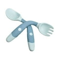 thumbnail image 1 of Silicone & PP Children'S Training Tableware Set - Soft Twist Fork and Spoon for Learning to Eat, 1 of 1