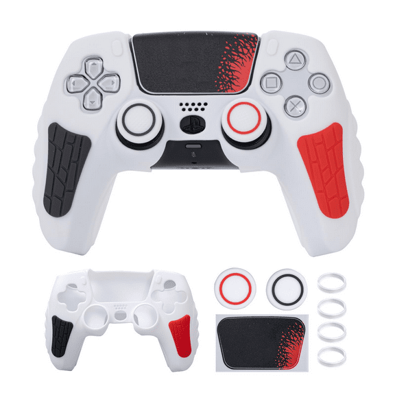 Silicone PS5 Controller Cover Case, Anti-Slip Skin Case Compatible with PS5 Controller, Thumb Grip Caps, Joystick Protectors