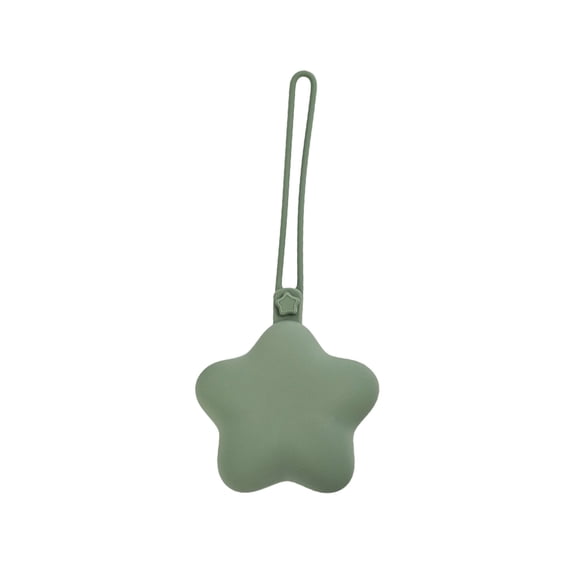 Silicone Pacifier Holder Case, Baby Silicone Pacifier Case Holders for Diaper Bag, Star Shaped Pacifier Pouch Container for Outdoor Use, Easy Clean - Green