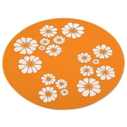 Silicone Pad for Pet Water Fountains, 13.4 inch Large Size Silicone Dog Cat Bowl Mat Waterproof Non-Slip Non-Stick Lovely Flowers Pattern Pad Safe for Dogs Cats Birds Orange