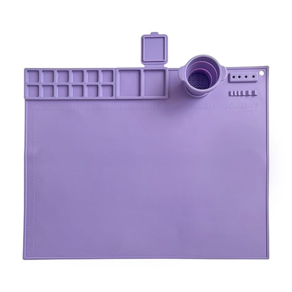 Silicone Painting Mat Washable Art Mat with Foldable Water Cup Non ...