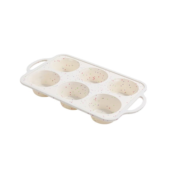 Silicone Pan, 6-Cup Nonstick Baking Tray with Speckled Design, Oven & Dishwasher Safe up to 446F