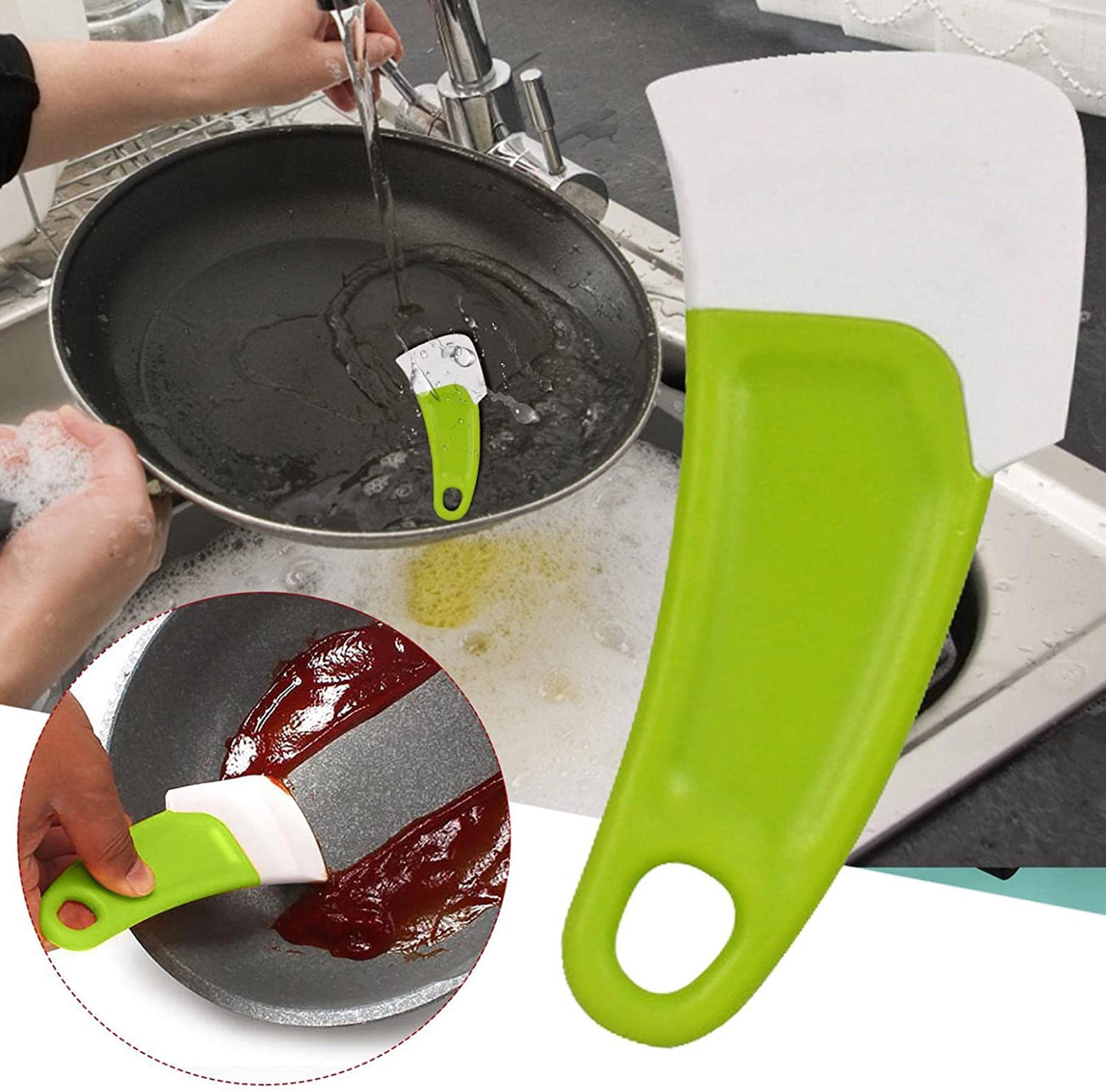 Silicone Pan Cleaning Scraper, Pan Scraper Tool, Plastic Scrapers Non ...