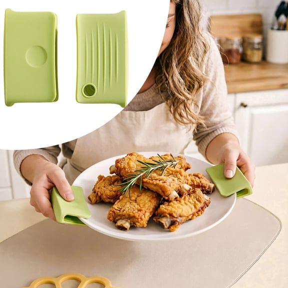 Silicone Pan Handle Cover Heat Resistant Skillet Grip Holder Non Slip Cookware Handle Sleeve For Frying Pans(Light Green-8Cm)