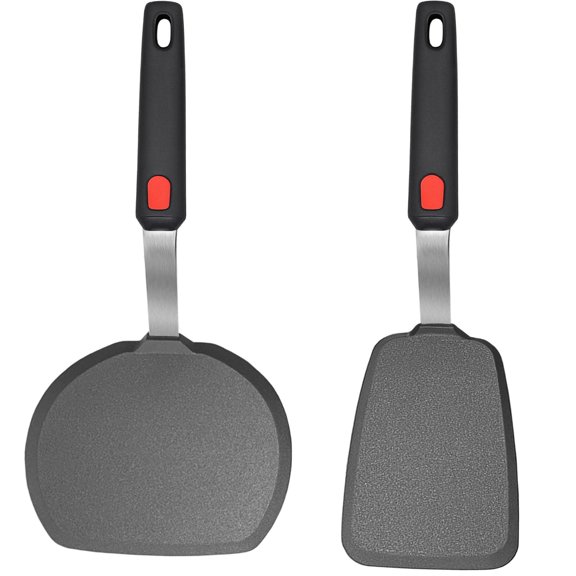 Silicone Pancake Spatula Mixed 2 Pack, Heat Resistant Cooking Utensil for Nonstick Cookware