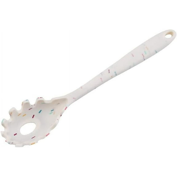 Silicone Pasta Fork (11.5"), High Heat Resistant to 480°F, Hygienic One Piece Design, Spaghetti Strainer & Server Spoon Pasta Forks