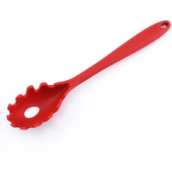 Silicone Pasta Fork (11.5"), High Heat Resistant to 480°F, Hygienic One Piece Design, Spaghetti Strainer & Server Spoon Pasta Forks