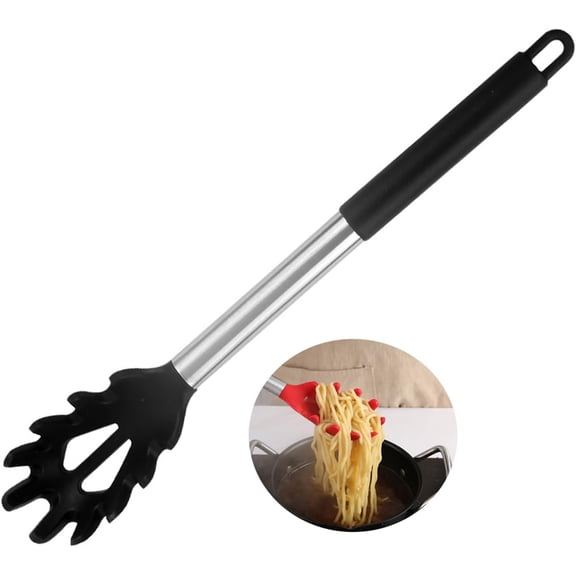 Silicone Pasta Fork, Home Kitchen Heat Resistant Noodle Spoon Server, Spaghetti Strainer, BPA-Free Best Cooking Tools