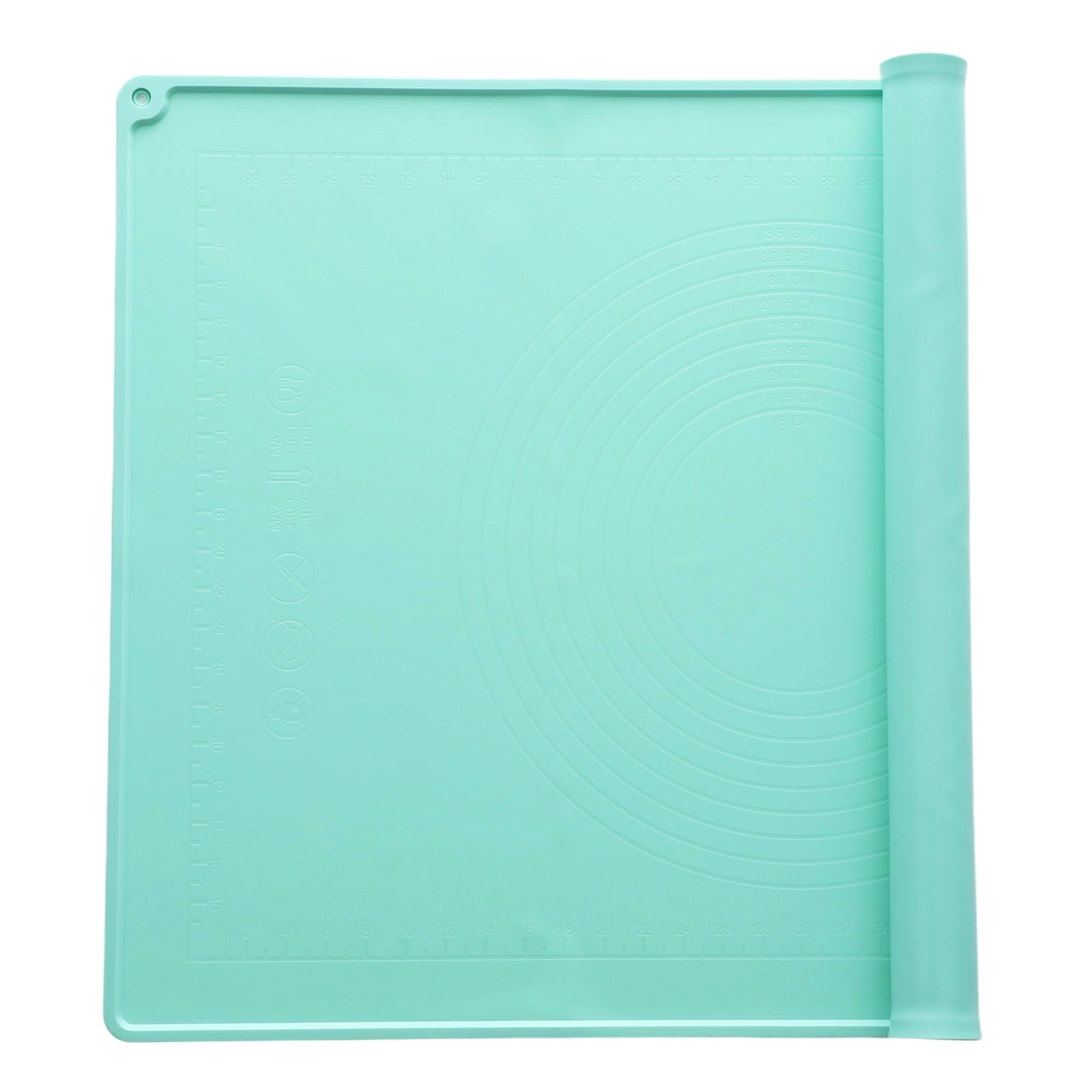 Silicone Pastry Mat, 27.5" x 19.7" Silicone Baking Mat with Measurements, Non-Stick Dough Rolling Mat Green