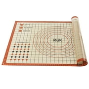 Silicone Pastry Mat with Measurements, RUK Large Thick Non Stick Silicone Baking Fondant Mat Counter Mat, Dough Rolling Mat Pie Crust, Pizza and Cookies, Premium Kneading Mat 16 x 26Inch