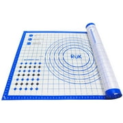 Silicone Pastry Mat with Measurements, RUK Large Thick Non Stick Silicone Baking Fondant Mat Counter Mat, Dough Rolling Mat Pie Crust, Pizza and Cookies, Premium Kneading Mat 16 x 26 Inch