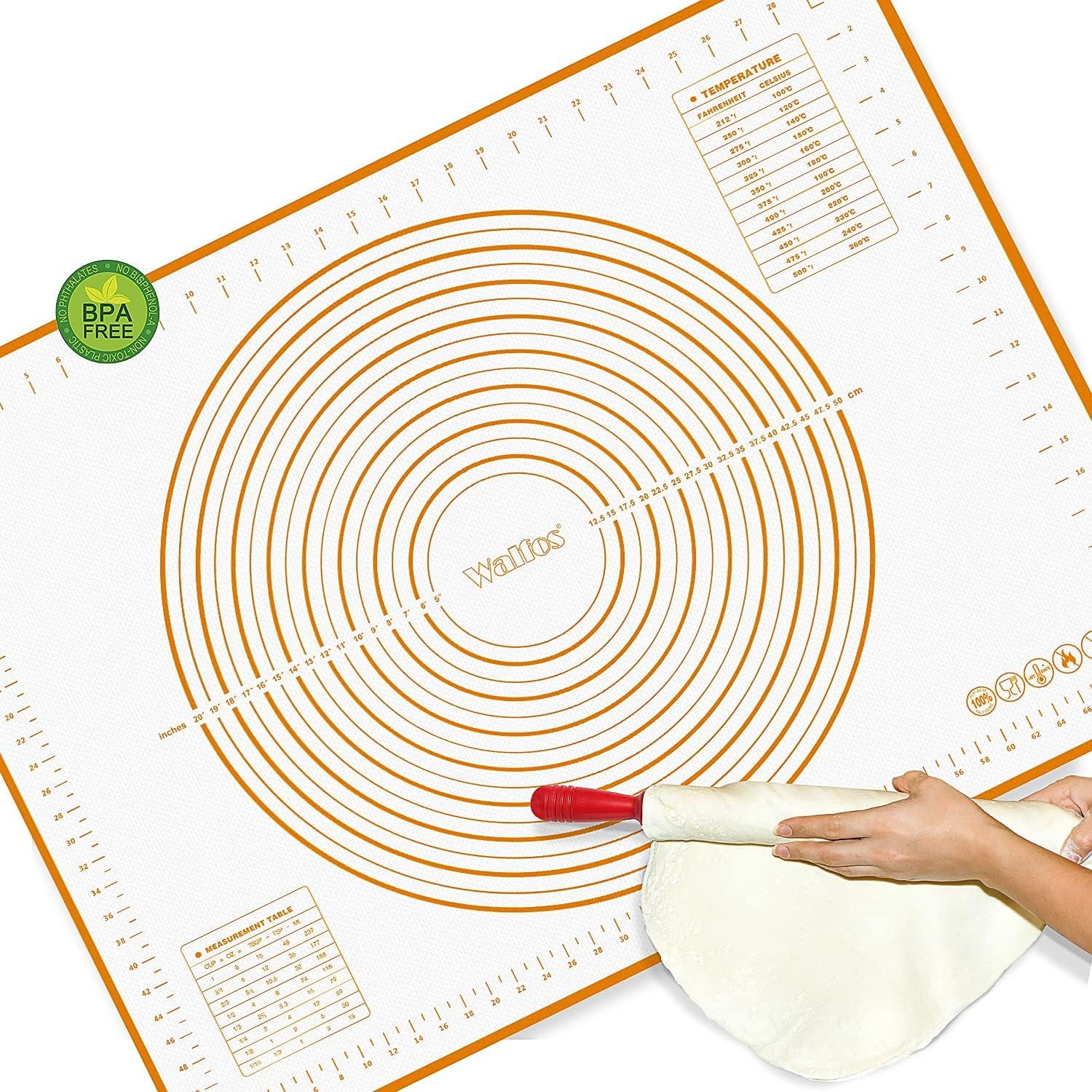 Silicone Pastry Mat - Walfos Non-Stick Baking Mat 16