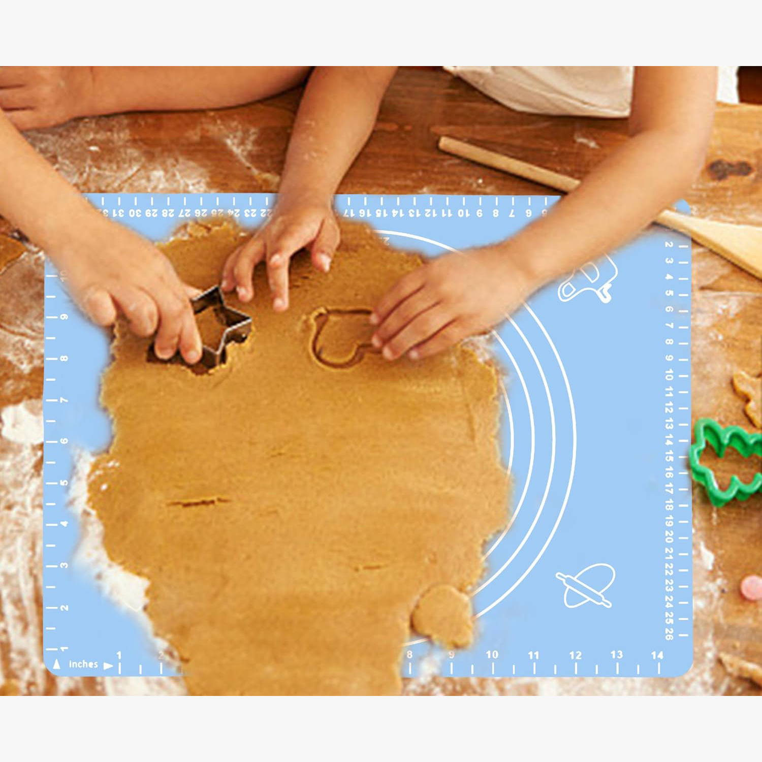 Silicone Pastry Mat for Baking, Dough Rolling Mat Non Stick Dough Mat ...