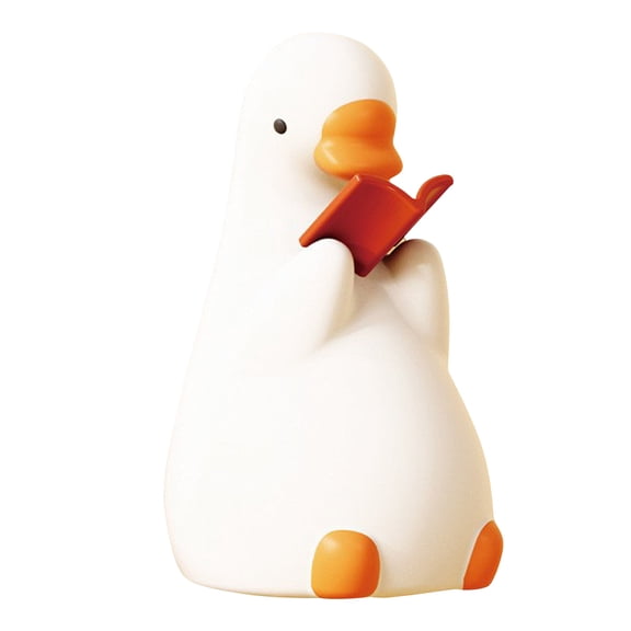 Silicone Pat Light Big White Goose Night Light, Tap Control 3 Level Dimming Bedside Lamp, USB Rechargeable Eye Care Night Light