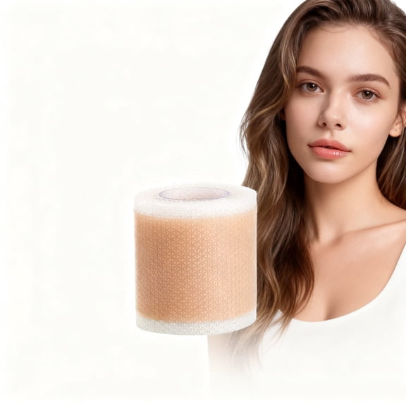 Silicone Patches Face Tape 1.6 x 59inch, For Burn, Scars, Surgical Scars, C-Section, Overnight Beauty Tape, Hydrated Skin, Cut To Fit, Reusable