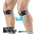 thumbnail image 1 of Silicone Patellar Tendon Support Strap 2-Pack – Adjustable Knee Support Brace for Pain Relief, Non-Slip Patella Band for Running, Basketball, Hiking, Tendonitis & Jumpers Knee（Black-Grey）, 1 of 12