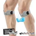thumbnail image 1 of Silicone Patellar Tendon Support Strap 2-Pack – Adjustable Knee Support Brace for Pain Relief, Non-Slip Patella Band for Running, Basketball, Hiking, Tendonitis & Jumpers Knee（Grey）, 1 of 8