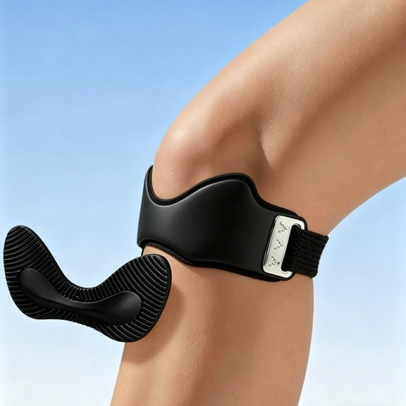 Silicone Patellar Tendon Support Strap, Adjustable Non-Slip Patella Band Stabilizer Knee Brace for Running, Hiking, Jumpers Knee, Tendonitis, Basketball, Volleyball, Squats