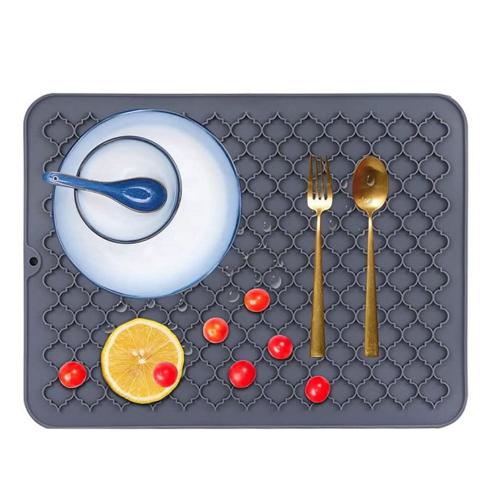 Silicone Patterned Draining Mat ,Dish Drying Mats for Kitchen
