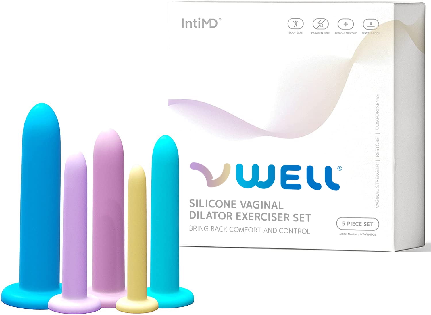Silicone Pelvic Floor Muscle Dilator Exerciser Trainer Set by VWELL
