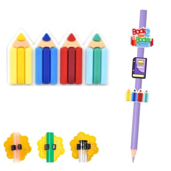 Silicone Pen Clips Prizes Gift for Students Different Style Lovely Pencil Clips Classroom Rewards Cute Pencil Topper Decoation Bulk Pen Toppers Charm Accessories