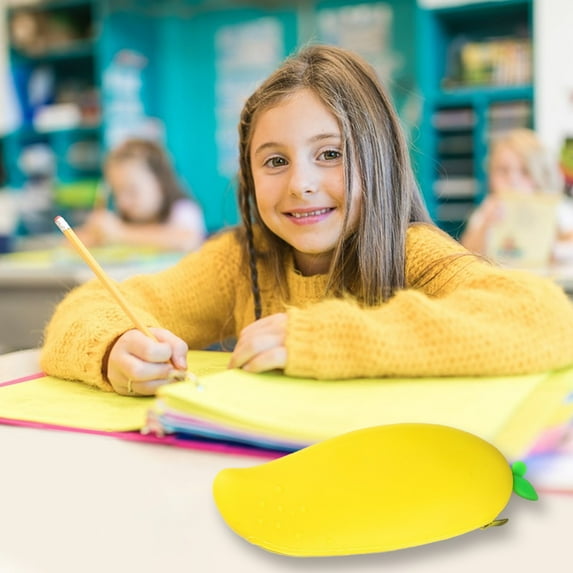 Silicone Pencil Case | Soft Elastic Pencil Pouch - Durable Waterproof Stationery Organizer | Portable Solid Color Storage Bag for Office Home Travel | Multiple Sizes | 1 Pack