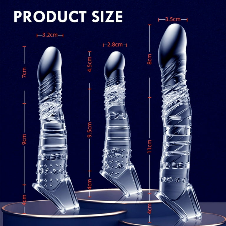 Silicone Penis Extension Sleeve Lengthening Length Extender Soft Reusable  Condom