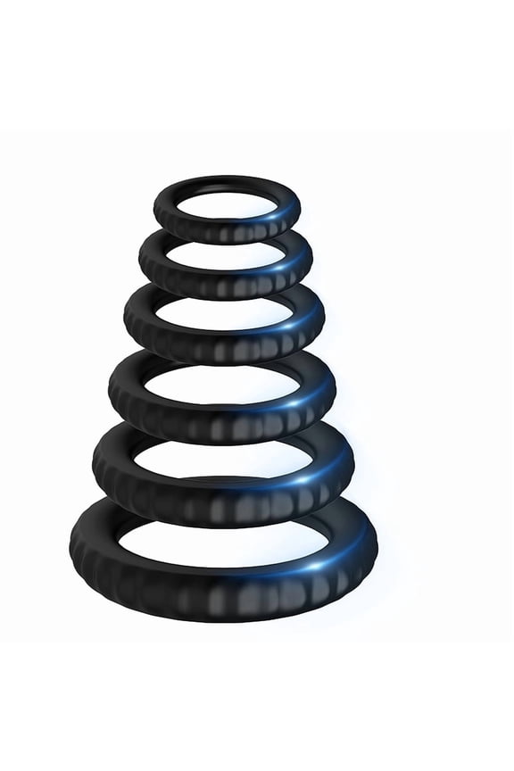 Silicone Penis Rings Set, Sex Toy for Men, 6 Different Size