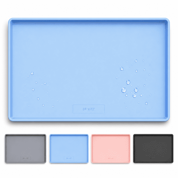 Silicone Pet Feeding Mat Blue 19"L x 12"W