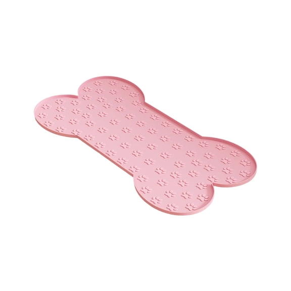 Silicone Pet Feeding Mat Raised Anti-Spill Dog Food Mat, Bone Shape Placemat, Easy