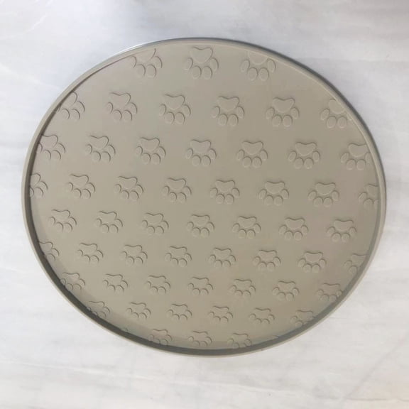 Silicone Pet Food Mat for Dogs & Cats, Non-Slip Waterproof Feeding Mat with Raised Edges, Easy-Clean Pet Bowl Placemat, 10.6''