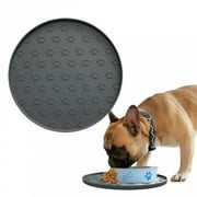Silicone Pet Food Mat for Dogs & Cats, Non-Slip Waterproof Feeding Mat with Raised Edges, Easy-Clean Pet Bowl Placemat, 10.6''