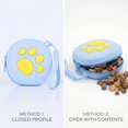Silicone Pet Snack Box with Hand Lanyard, Zipper Paw Print Portable ...
