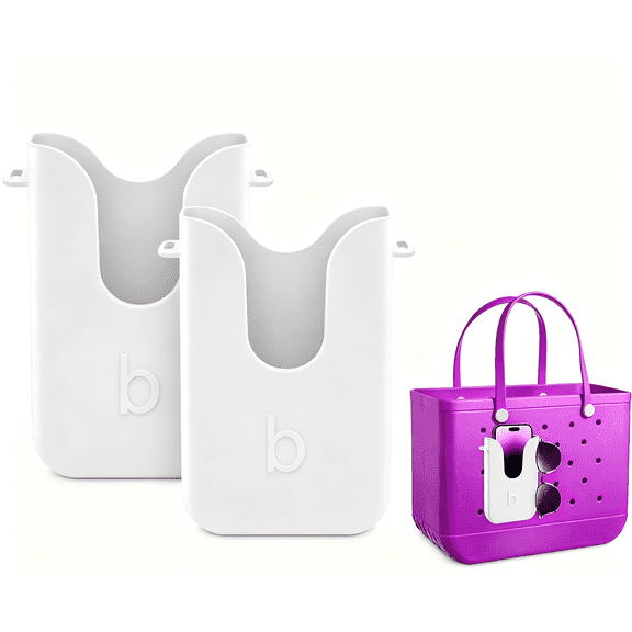 Silicone Phone Holder for Bogg Bags, Compatible Phone Case Attachment, Beach Tote Bag Accessory – Ideal Phone Holder for Bogg & Similar Beach Bags (White)
