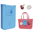 thumbnail image 1 of Silicone Phone Holder Compatible with Bogg Bag, Soft Silicone Charm Insert Accessories and Attachment for Bogg Beach Bags, Generic Portable Size Fits for iPhone and Android Phones Blue, 1 of 9