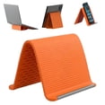 thumbnail image 1 of Silicone Phone & Tablet Stand, 6-Inch Adjustable Foldable Holder with Non-Slip Base, Universal Desk Cradle for Home, Office, Dorm & Travel, Fits iPhone, iPad & Android Device (Orange, 1PC), 1 of 9