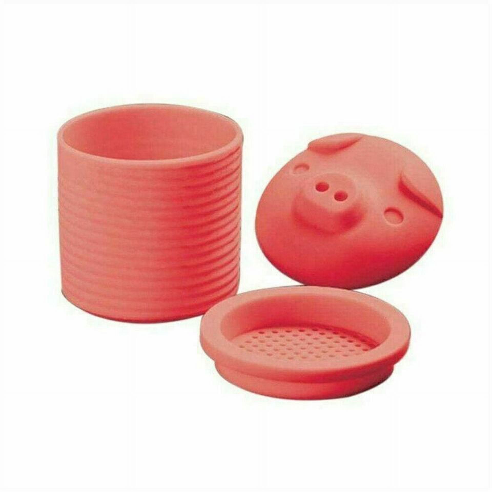 Silicone Pig Bacon Grease Holder Container with Mesh Strainer Dust