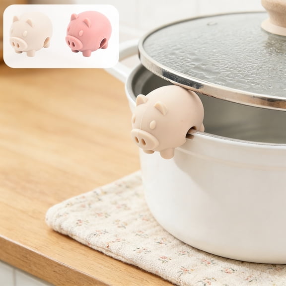 Silicone Pig Pot Lid Clip to Prevent Boil Overs – Cute Spill Stopper for Soup, Stew and Sauce – Boil Over Preventer Kitchen Gadget