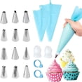 thumbnail image 1 of Silicone Piping Bags and Tips Set Cake DIY Decorating Kit with Stainless Steel Nozzle Reusable Silicone Pastry Baking tool, 1 of 10